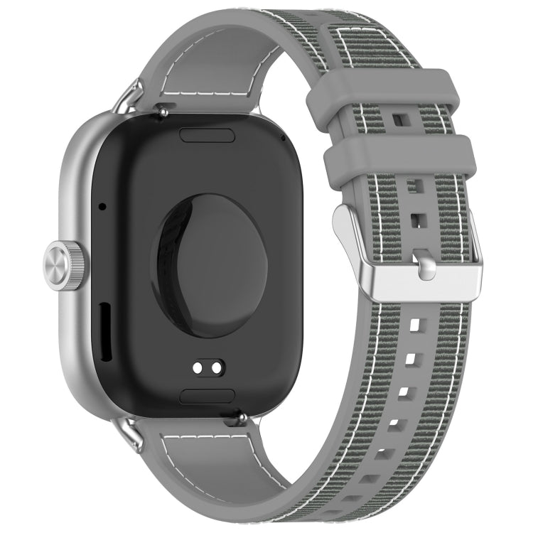 For Xiaomi Mi Band 8 Pro / Redmi Watch 4 Ordinary Buckle Hybrid Nylon Braid Silicone Watch Band(Grey) - Watch Bands by PMC TechLife | Online Shopping South Africa | PMC TechLife