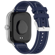 For Xiaomi Mi Band 8 Pro / Redmi Watch 4 Ordinary Buckle Hybrid Nylon Braid Silicone Watch Band(Midnight Blue)