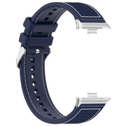 For Xiaomi Mi Band 8 Pro / Redmi Watch 4 Ordinary Buckle Hybrid Nylon Braid Silicone Watch Band(Midnight Blue)