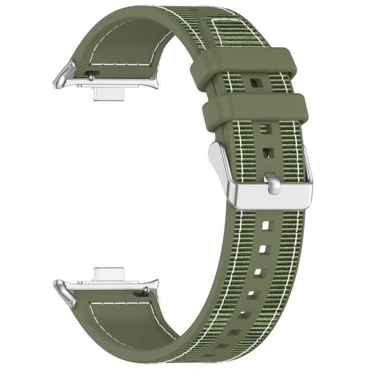 For Xiaomi Mi Band 8 Pro / Redmi Watch 4 Ordinary Buckle Hybrid Nylon Braid Silicone Watch Band(Green) - Watch Bands by PMC TechLife | Online Shopping South Africa | PMC TechLife