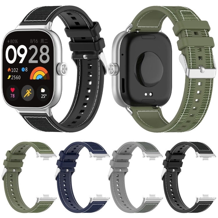 For Xiaomi Mi Band 8 Pro / Redmi Watch 4 Ordinary Buckle Hybrid Nylon Braid Silicone Watch Band(Grey) - Watch Bands by PMC TechLife | Online Shopping South Africa | PMC TechLife