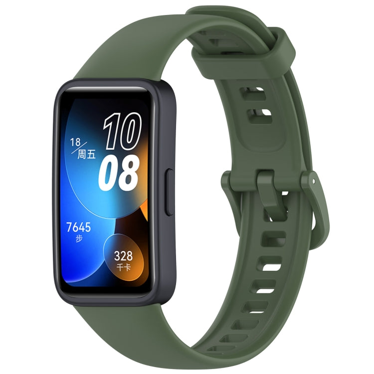 For Huawei Band 10 / 9 / 8 Solid Color Colorful Buckle Silicone Watch Band(Dark Green) - Watch Bands by PMC TechLife | Online Shopping South Africa | PMC TechLife | Buy Now Pay Later Mobicred