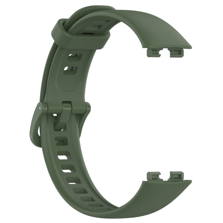 For Huawei Band 10 / 9 / 8 Solid Color Colorful Buckle Silicone Watch Band(Dark Green) - Watch Bands by PMC TechLife | Online Shopping South Africa | PMC TechLife | Buy Now Pay Later Mobicred