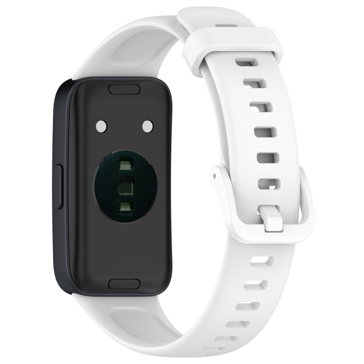 For Huawei Band 10 / 9 / 8 Solid Color Colorful Buckle Silicone Watch Band(White) - Watch Bands by PMC TechLife | Online Shopping South Africa | PMC TechLife | Buy Now Pay Later Mobicred