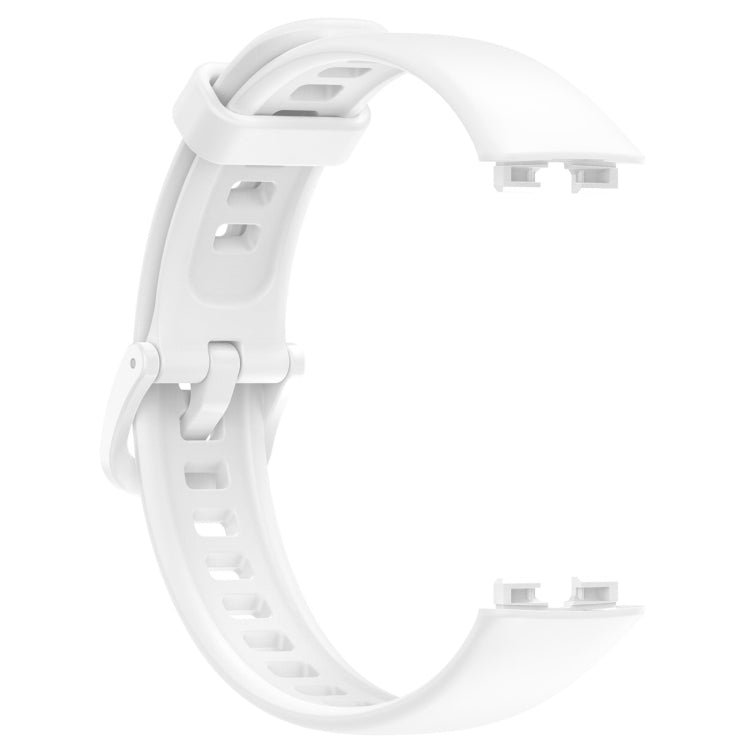 For Huawei Band 10 / 9 / 8 Solid Color Colorful Buckle Silicone Watch Band(White) - Watch Bands by PMC TechLife | Online Shopping South Africa | PMC TechLife | Buy Now Pay Later Mobicred