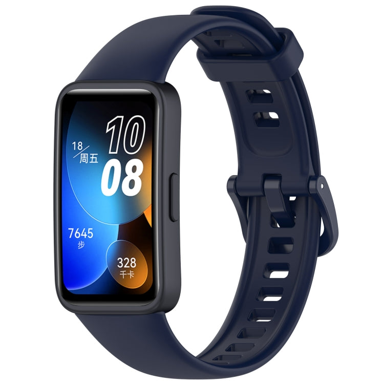 For Huawei Band 10 / 9 / 8 Solid Color Colorful Buckle Silicone Watch Band(Ink Blue) - Watch Bands by PMC TechLife | Online Shopping South Africa | PMC TechLife | Buy Now Pay Later Mobicred