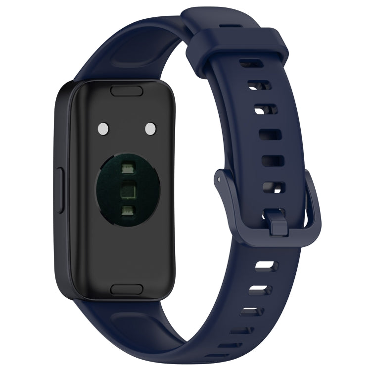 For Huawei Band 10 / 9 / 8 Solid Color Colorful Buckle Silicone Watch Band(Ink Blue) - Watch Bands by PMC TechLife | Online Shopping South Africa | PMC TechLife | Buy Now Pay Later Mobicred