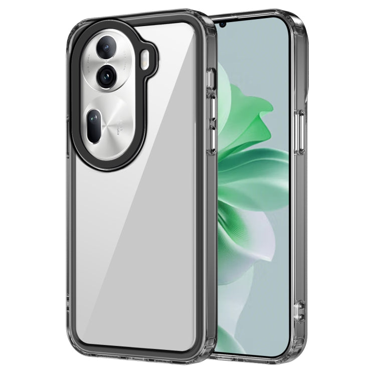 For OPPO Reno11 Global Transparent Acrylic + TPU Shockproof Phone Case(Transparent Black) - Reno11 Cases by PMC TechLife | Online Shopping South Africa | PMC TechLife | Buy Now Pay Later Mobicred