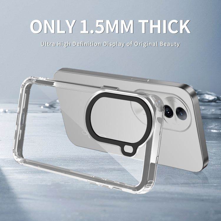 For OPPO Reno11 Global Transparent Acrylic + TPU Shockproof Phone Case(Transparent Black) - Reno11 Cases by PMC TechLife | Online Shopping South Africa | PMC TechLife | Buy Now Pay Later Mobicred