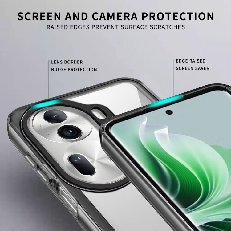 For OPPO Reno11 Global Transparent Acrylic + TPU Shockproof Phone Case(Transparent Black) - Reno11 Cases by PMC TechLife | Online Shopping South Africa | PMC TechLife | Buy Now Pay Later Mobicred