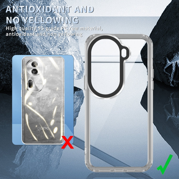 For OPPO Reno11 Global Transparent Acrylic + TPU Shockproof Phone Case(Transparent Black) - Reno11 Cases by PMC TechLife | Online Shopping South Africa | PMC TechLife | Buy Now Pay Later Mobicred