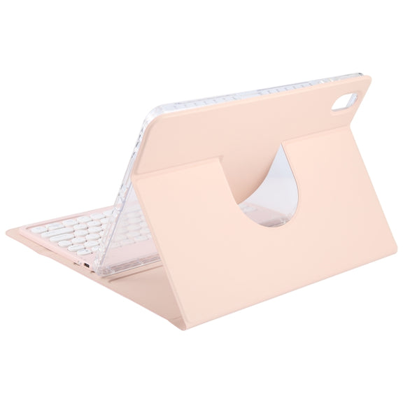 For Huawei MatePad 11 2023 / 2021 Round Button Bluetooth Keyboard Rotatable Holder Leather Case(Rose Gold)