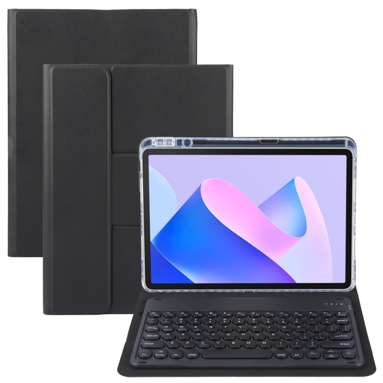 For Huawei MatePad 11 2023 / 2021 Round Button Bluetooth Keyboard Rotatable Holder Leather Case(Black) - Huawei Keyboard by PMC TechLife | Online Shopping South Africa | PMC TechLife