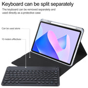 For Huawei MatePad 11 2023 / 2021 Round Button Bluetooth Keyboard Rotatable Holder Leather Case(Black)