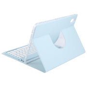 For Huawei MatePad Air 11.5 Round Button Bluetooth Keyboard Rotatable Holder Leather Case(Sky Blue)