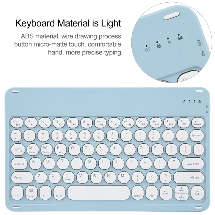 For Huawei MatePad Air 11.5 Round Button Bluetooth Keyboard Rotatable Holder Leather Case(Sky Blue) - free shipping - PMC TechLife - Order now!