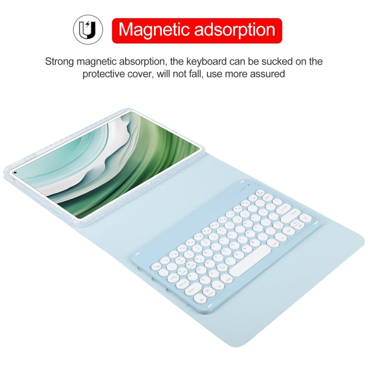 For Huawei MatePad Pro 11 2024 / 2022 Round Button Bluetooth Keyboard Rotatable Holder Leather Case(Sky Blue) - Huawei Keyboard by PMC TechLife | Online Shopping South Africa | PMC TechLife