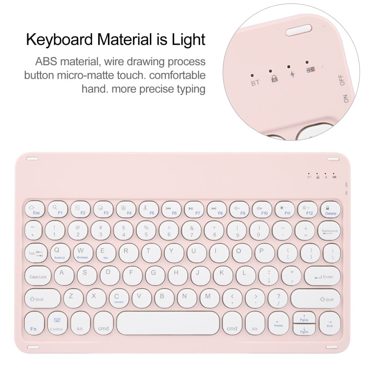 For Huawei MatePad Pro 11 2024 / 2022 Round Button Bluetooth Keyboard Rotatable Holder Leather Case(Rose Gold)