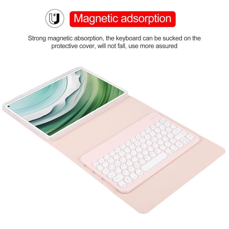 For Huawei MatePad Pro 11 2024 / 2022 Round Button Bluetooth Keyboard Rotatable Holder Leather Case(Rose Gold) - free shipping - PMC TechLife - Order now!