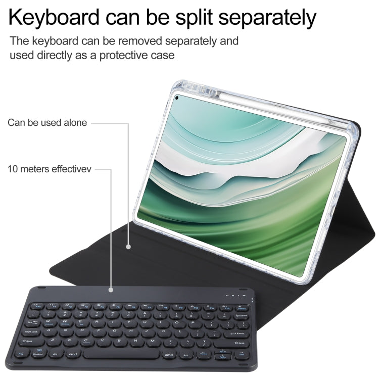 For Huawei MatePad Pro 11 2024 / 2022 Round Button Bluetooth Keyboard Rotatable Holder Leather Case(Black) - Huawei Keyboard by PMC TechLife | Online Shopping South Africa | PMC TechLife