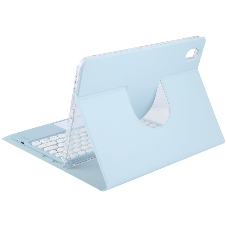 For Huawei MatePad Pro 11 2024 / 2022 Round Button Bluetooth Keyboard Rotatable Holder Leather Case with Touchpad(Sky Blue)