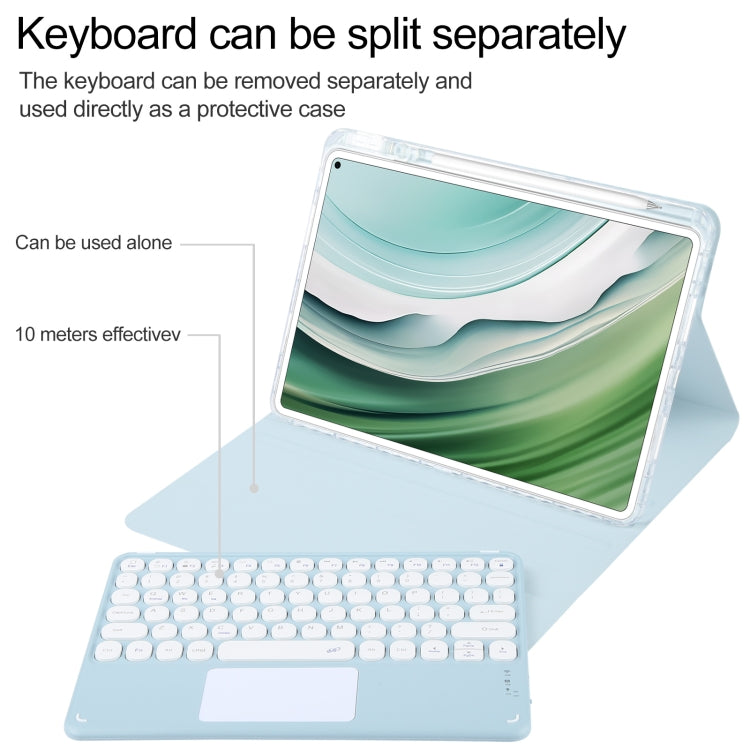 For Huawei MatePad Pro 11 2024 / 2022 Round Button Bluetooth Keyboard Rotatable Holder Leather Case with Touchpad(Sky Blue) - Huawei Keyboard by PMC TechLife | Online Shopping South Africa | PMC TechLife