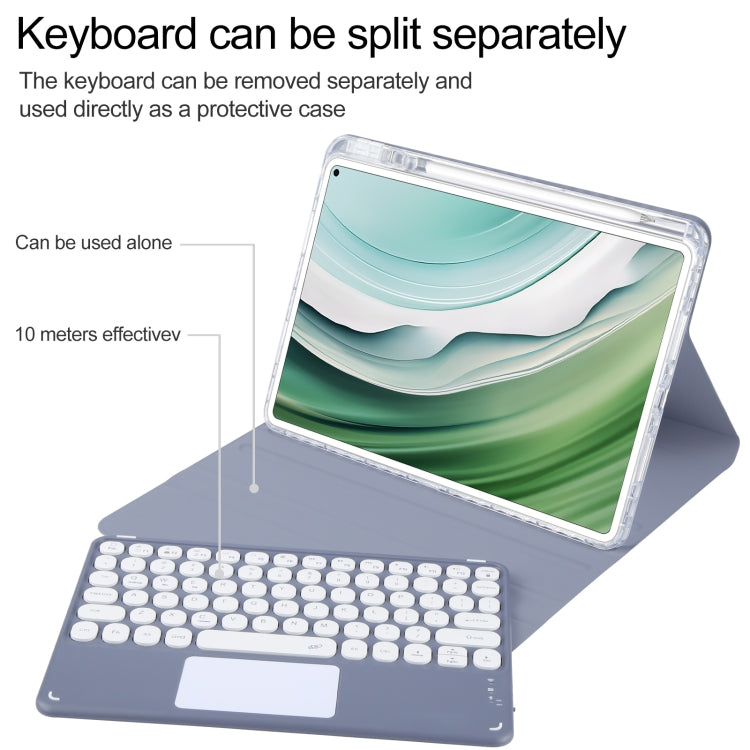 For Huawei MatePad Pro 11 2024 / 2022 Round Button Bluetooth Keyboard Rotatable Holder Leather Case with Touchpad(Lavender Purple) - free shipping - PMC TechLife - Order now!