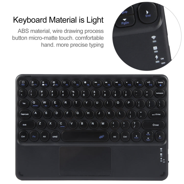 For Huawei MatePad Pro 11 2024 / 2022 Round Button Bluetooth Keyboard Rotatable Holder Leather Case with Touchpad(Black)