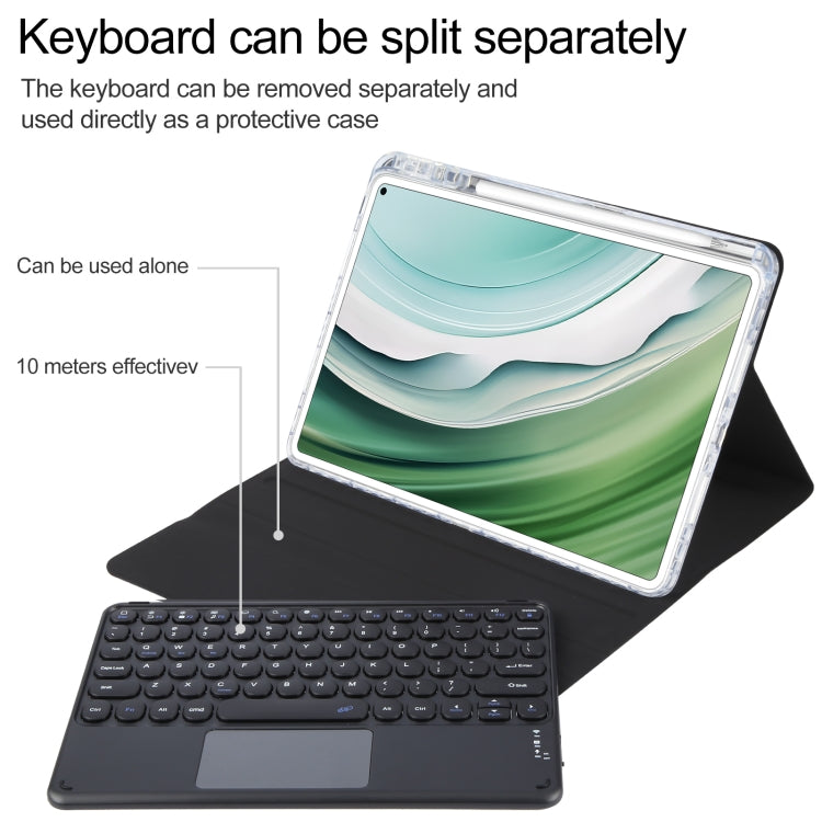 For Huawei MatePad Pro 11 2024 / 2022 Round Button Bluetooth Keyboard Rotatable Holder Leather Case with Touchpad(Black) - Huawei Keyboard by PMC TechLife | Online Shopping South Africa | PMC TechLife | Buy Now Pay Later Mobicred