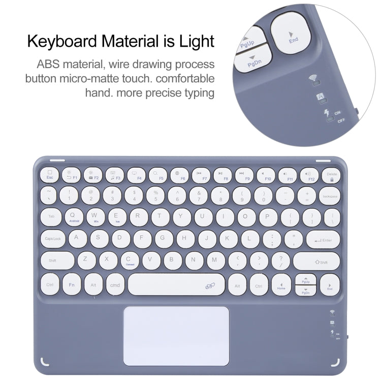 For Huawei MatePad Air 11.5 Round Button Bluetooth Keyboard Rotatable Holder Leather Case with Touchpad(Lavender Purple) - Huawei Keyboard by PMC TechLife | Online Shopping South Africa | PMC TechLife