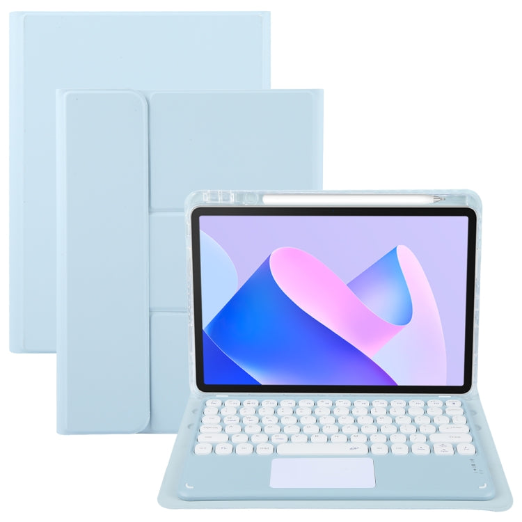 For Huawei MatePad 11 2023 / 2021 Round Button Bluetooth Keyboard Rotatable Holder Leather Case with Touchpad(Sky Blue) - Huawei Keyboard by PMC TechLife | Online Shopping South Africa | PMC TechLife