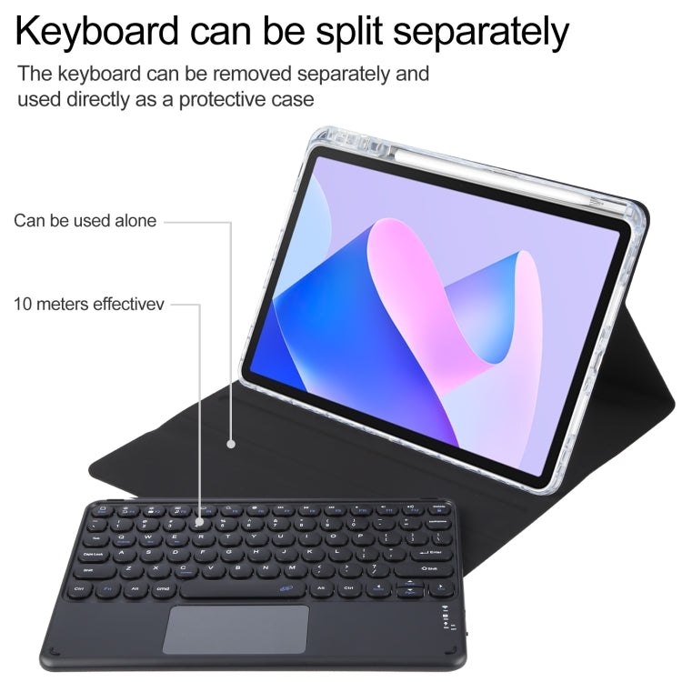 For Huawei MatePad 11 2023 / 2021 Round Button Bluetooth Keyboard Rotatable Holder Leather Case with Touchpad(Black) - free shipping - PMC TechLife - Order now!