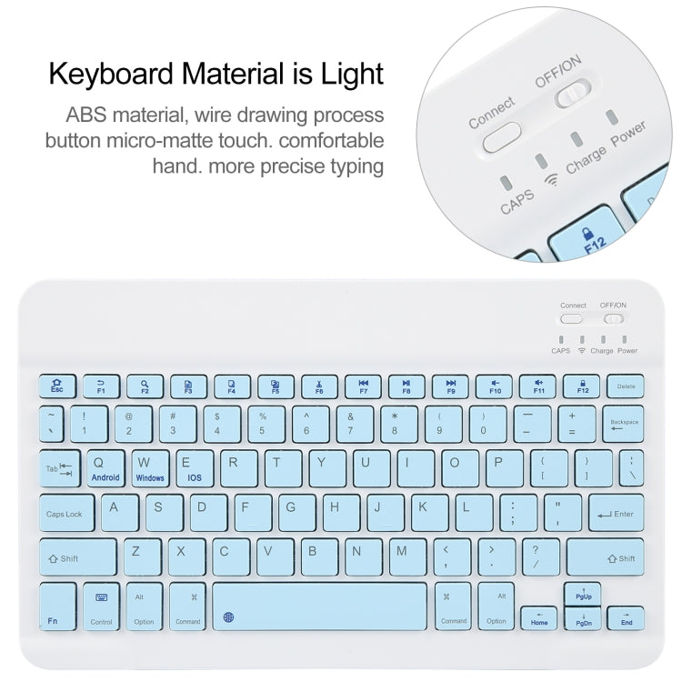 For Huawei MatePad Pro 11 2024 / 2022 Square Button Bluetooth Keyboard Rotatable Holder Leather Case(Sky Blue) - Huawei Keyboard by PMC TechLife | Online Shopping South Africa | PMC TechLife