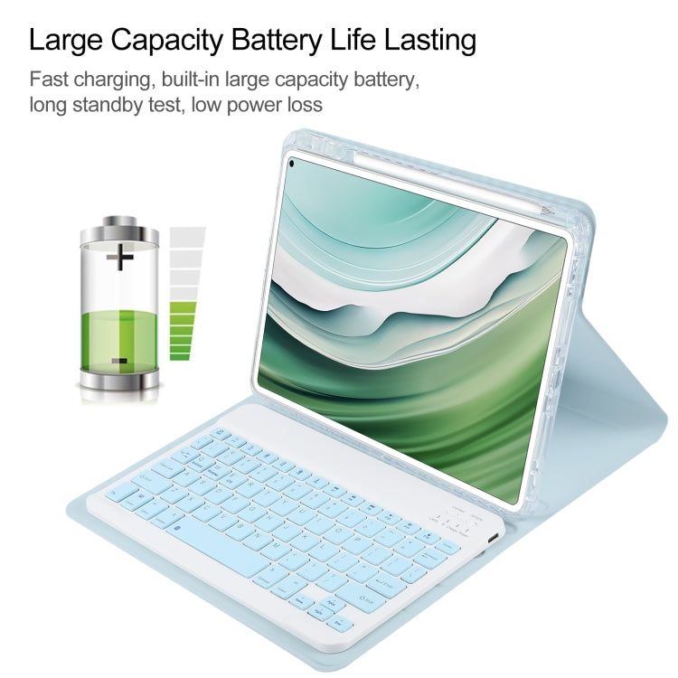 For Huawei MatePad Pro 11 2024 / 2022 Square Button Bluetooth Keyboard Rotatable Holder Leather Case(Sky Blue) - Huawei Keyboard by PMC TechLife | Online Shopping South Africa | PMC TechLife