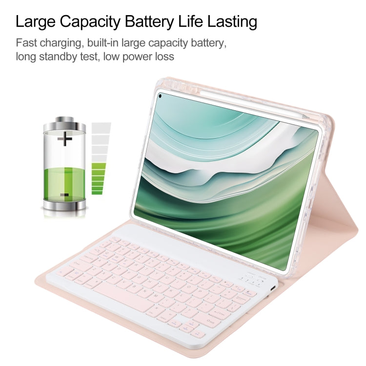 For Huawei MatePad Pro 11 2024 / 2022 Square Button Bluetooth Keyboard Rotatable Holder Leather Case(Rose Gold) - Huawei Keyboard by PMC TechLife | Online Shopping South Africa | PMC TechLife