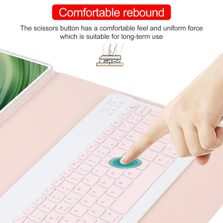 For Huawei MatePad Pro 11 2024 / 2022 Square Button Bluetooth Keyboard Rotatable Holder Leather Case(Rose Gold) - Huawei Keyboard by PMC TechLife | Online Shopping South Africa | PMC TechLife