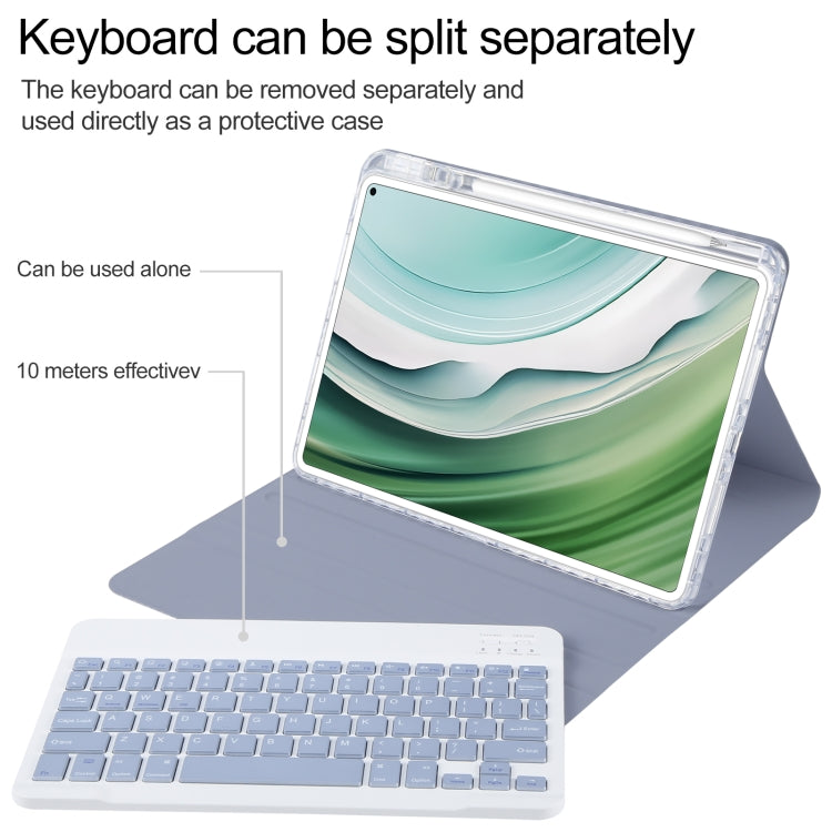 For Huawei MatePad Pro 11 2024 / 2022 Square Button Bluetooth Keyboard Rotatable Holder Leather Case(Lavender Purple) - Huawei Keyboard by PMC TechLife | Online Shopping South Africa | PMC TechLife