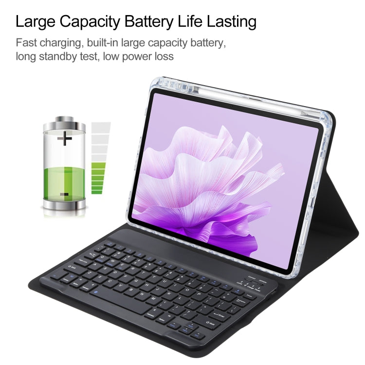 For Huawei MatePad Air 11.5 Square Button Bluetooth Keyboard Rotatable Holder Leather Case(Black) - Huawei Keyboard by PMC TechLife | Online Shopping South Africa | PMC TechLife