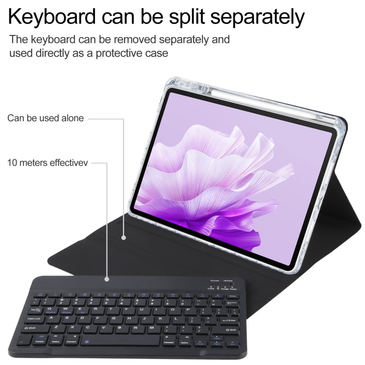 For Huawei MatePad Air 11.5 Square Button Bluetooth Keyboard Rotatable Holder Leather Case(Black) - Huawei Keyboard by PMC TechLife | Online Shopping South Africa | PMC TechLife