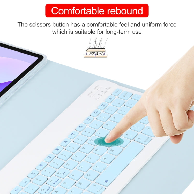 For Huawei MatePad 11 2023 / 2021 Square Button Bluetooth Keyboard Rotatable Holder Leather Case(Sky Blue) - Huawei Keyboard by PMC TechLife | Online Shopping South Africa | PMC TechLife