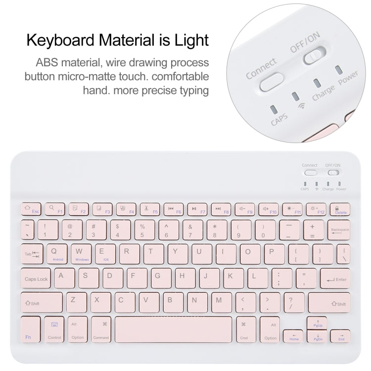 For Huawei MatePad 11 2023 / 2021 Square Button Bluetooth Keyboard Rotatable Holder Leather Case(Rose Gold)