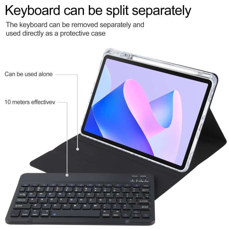 For Huawei MatePad 11 2023 / 2021 Square Button Bluetooth Keyboard Rotatable Holder Leather Case(Black) - Huawei Keyboard by PMC TechLife | Online Shopping South Africa | PMC TechLife
