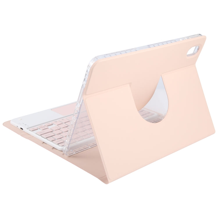 For Huawei MatePad Pro 11 2024 / 2022 Square Button Bluetooth Keyboard Rotatable Holder Leather Case with Touchpad(Rose Gold)