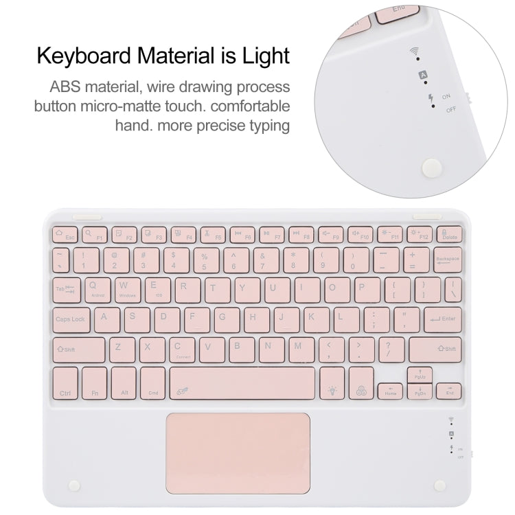 For Huawei MatePad Pro 11 2024 / 2022 Square Button Bluetooth Keyboard Rotatable Holder Leather Case with Touchpad(Rose Gold)