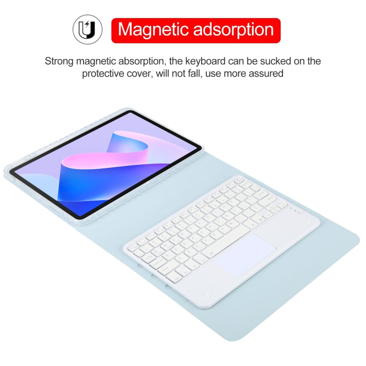 For Huawei MatePad 11 2023 / 2021 Square Button Bluetooth Keyboard Rotatable Holder Leather Case with Touchpad(Sky Blue) - Huawei Keyboard by PMC TechLife | Online Shopping South Africa | PMC TechLife