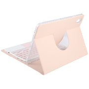 For Huawei MatePad 11 2023 / 2021 Square Button Bluetooth Keyboard Rotatable Holder Leather Case with Touchpad(Rose Gold)