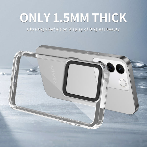 For vivo V27e/Y200/V29e 5G Taiwan/V30 Lite Transparent Acrylic + TPU Shockproof Phone Case(Transparent Black)