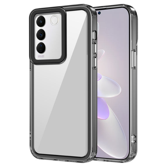 For vivo V27e/Y200/V29e 5G Taiwan/V30 Lite Transparent Acrylic + TPU Shockproof Phone Case(Transparent Black)