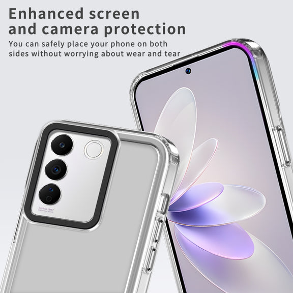 For vivo V27e/Y200/V29e 5G Taiwan/V30 Lite Transparent Acrylic + TPU Shockproof Phone Case(Transparent Black)