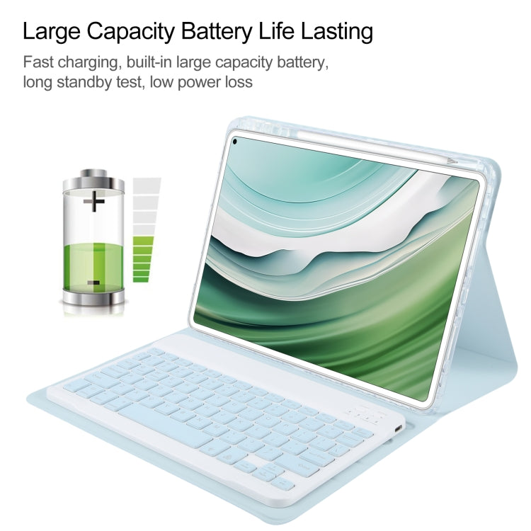 For Huawei MatePad Pro 11 2024 / 2022 Square Button Backlight Bluetooth Keyboard Rotatable Holder Leather Case(Sky Blue) - Huawei Keyboard by PMC TechLife | Online Shopping South Africa | PMC TechLife